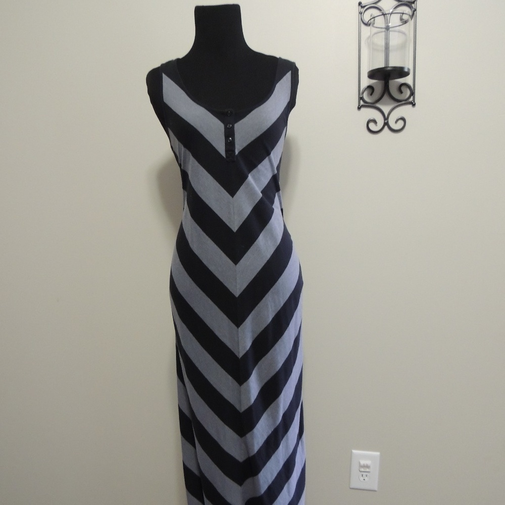 Black & Gray chevron maxi dress
